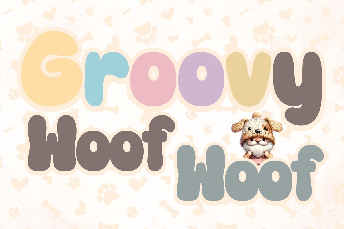 Beispiel einer Groovy Woof Woof-Schriftart