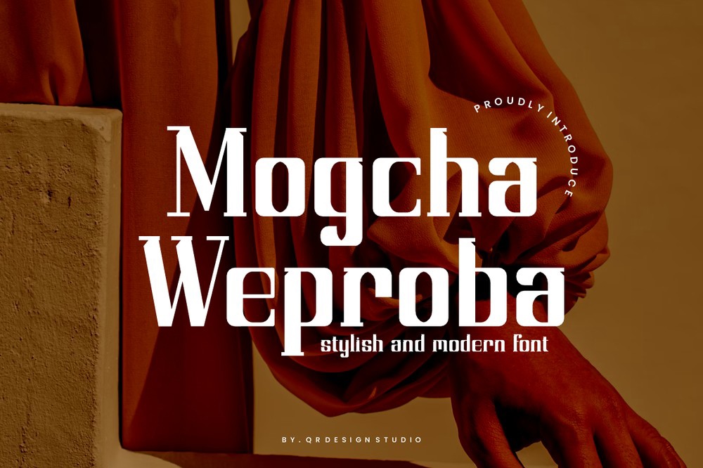 Beispiel einer Mogcha Weproba Regular-Schriftart