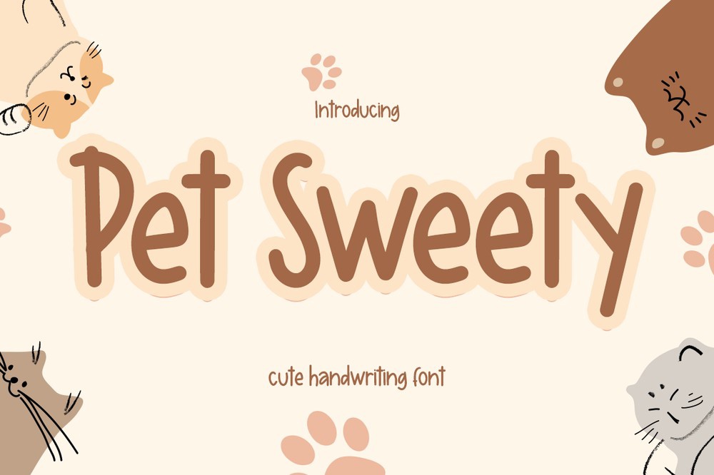 Beispiel einer Pet Sweety-Schriftart