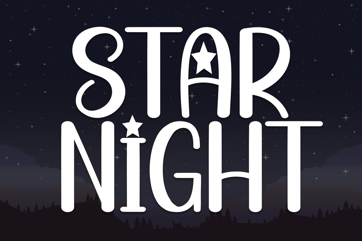 Beispiel einer Star Nigh Regular-Schriftart