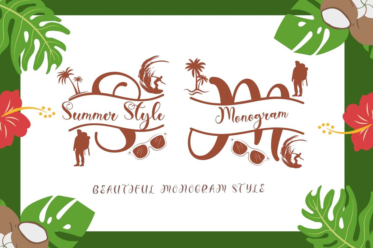 Beispiel einer Summer Style Monogram-Schriftart