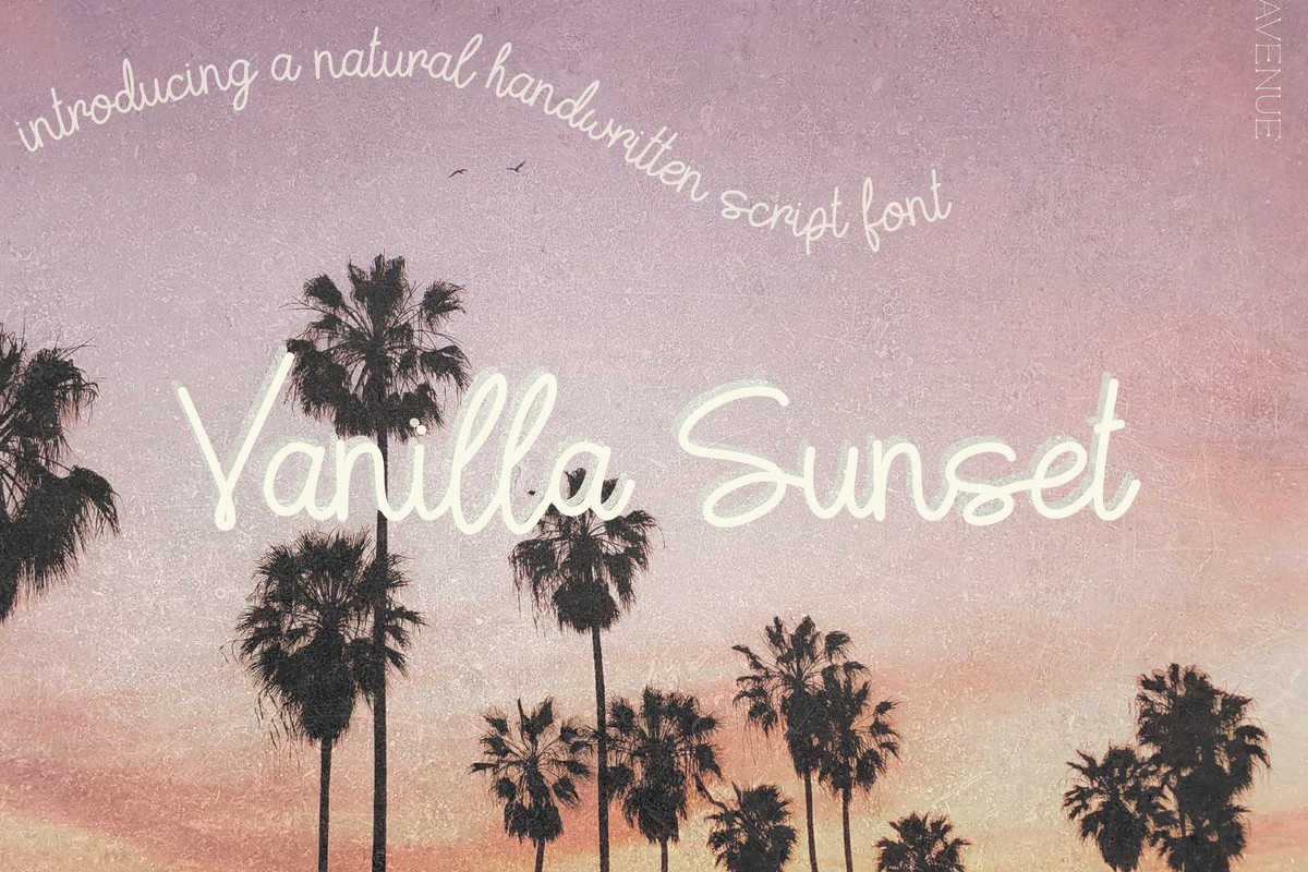 Beispiel einer Vanilla Sunset Regular-Schriftart