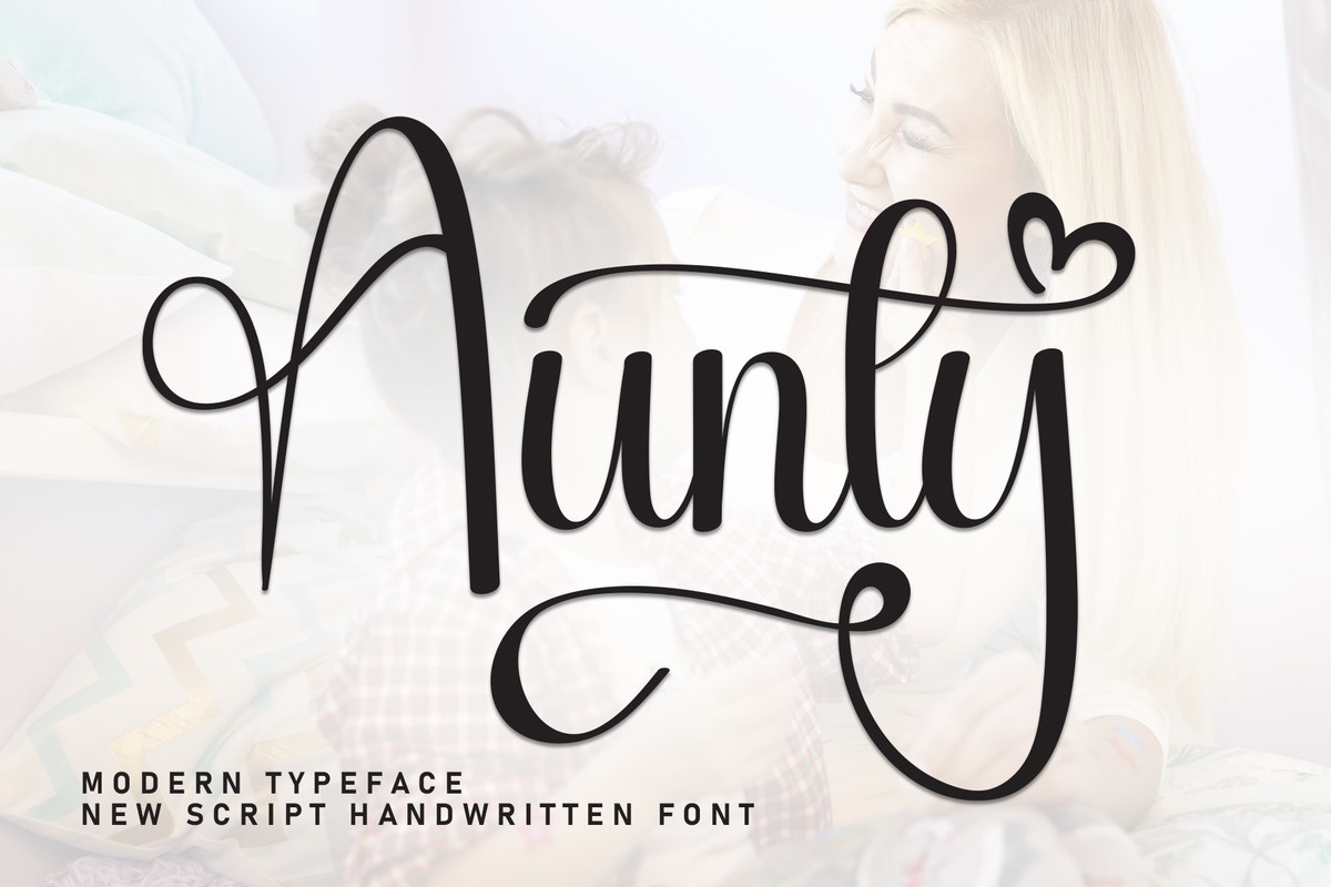 Beispiel einer Aunty Regular-Schriftart