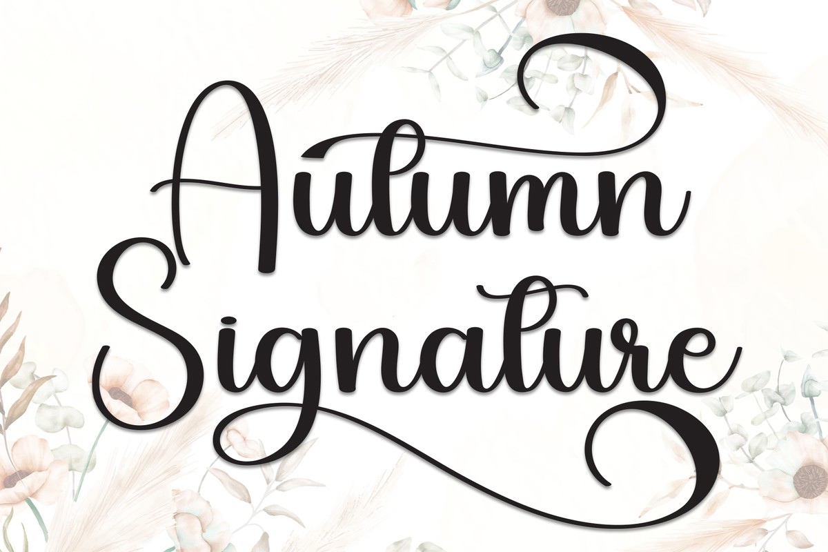 Beispiel einer Autumn Signature Regular-Schriftart