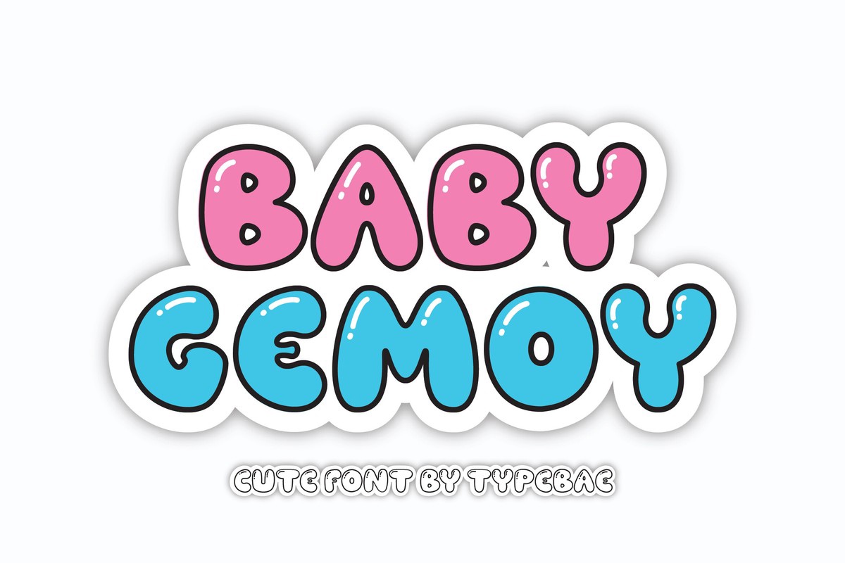 Beispiel einer Baby Gemoy Contour-Schriftart