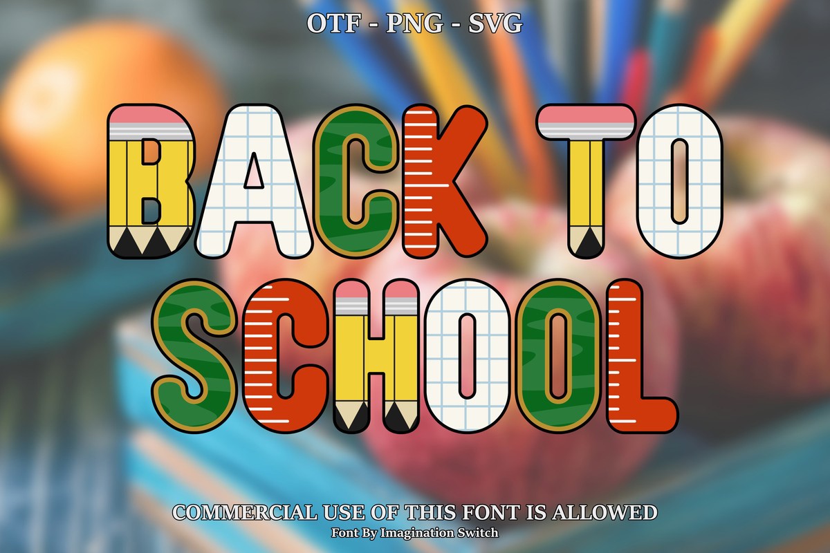 Beispiel einer Back to School Collection 2-Schriftart