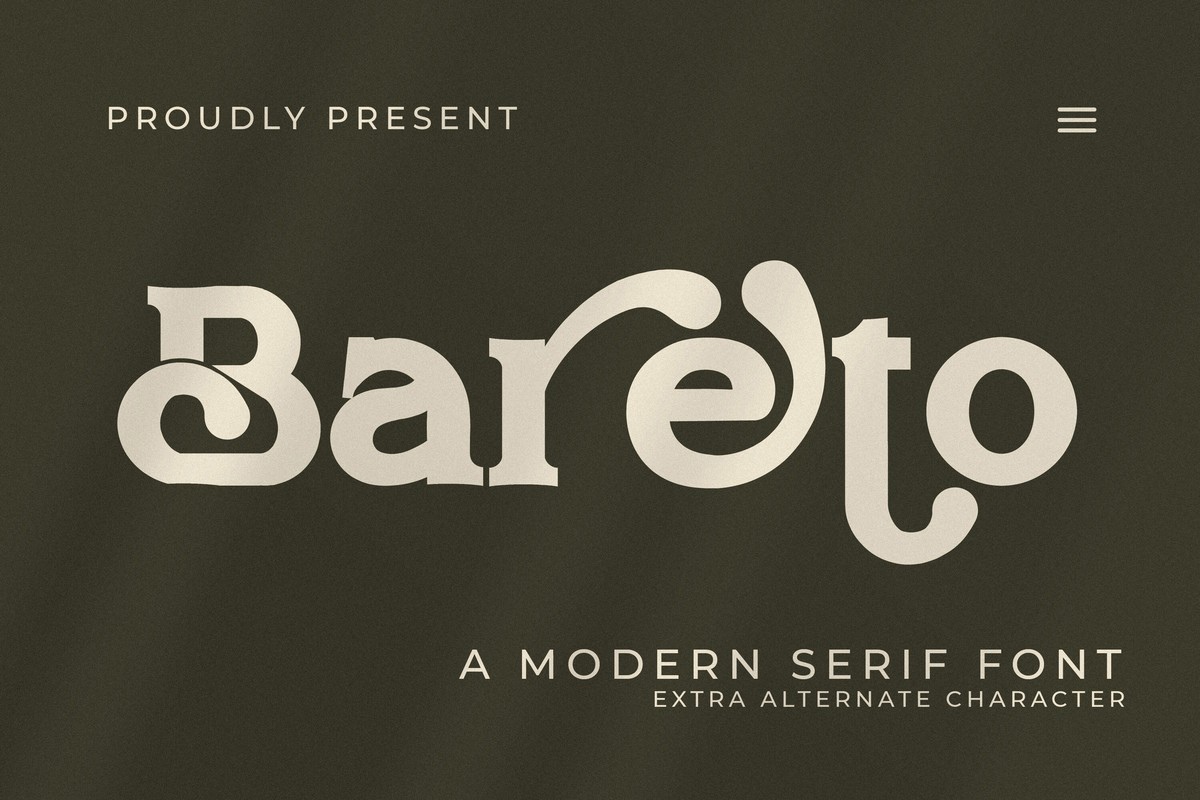 Beispiel einer Bareto-Schriftart