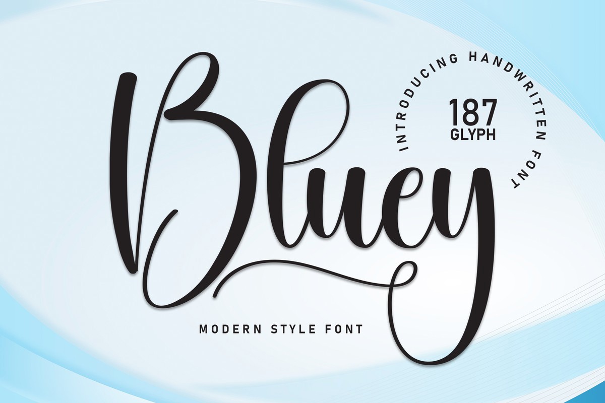 Beispiel einer Bluey-Schriftart