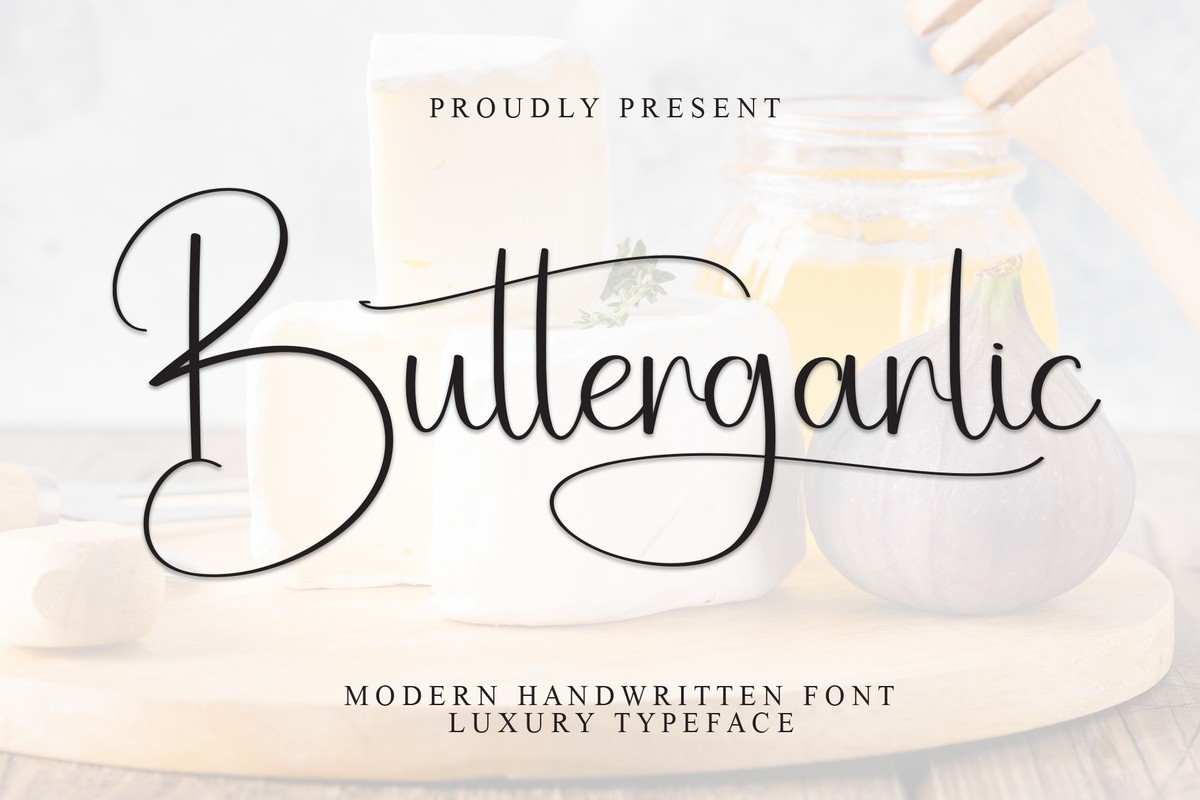 Beispiel einer Buttergarlic-Schriftart