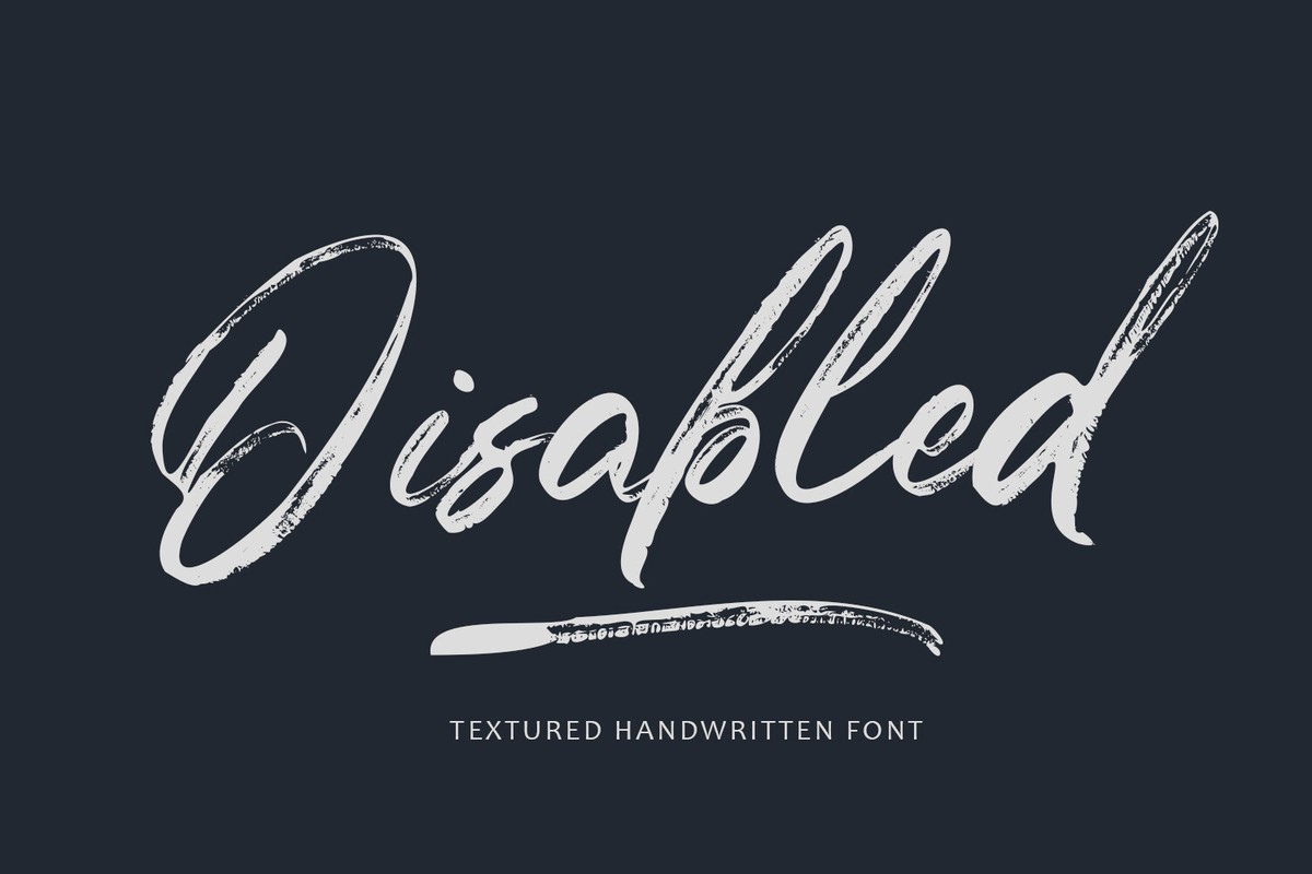 Beispiel einer Disabled Swash-Schriftart