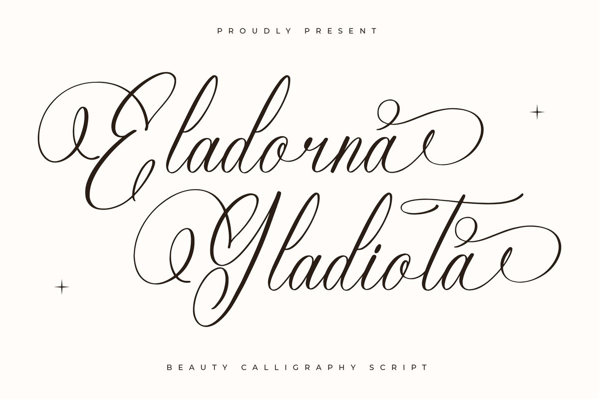 Beispiel einer Eladorna Gladiota Regular-Schriftart