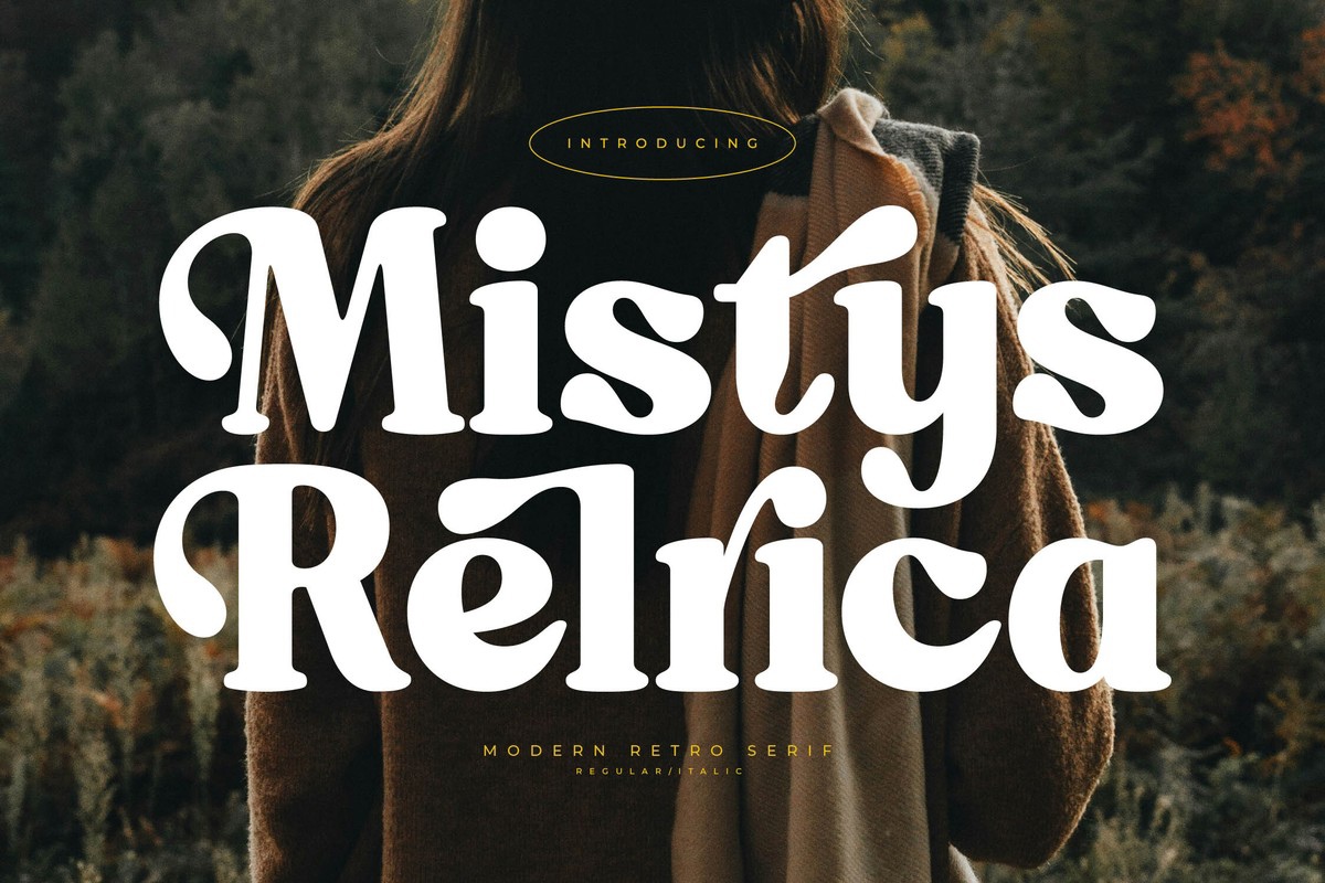 Beispiel einer Mistys Relrica Regular-Schriftart