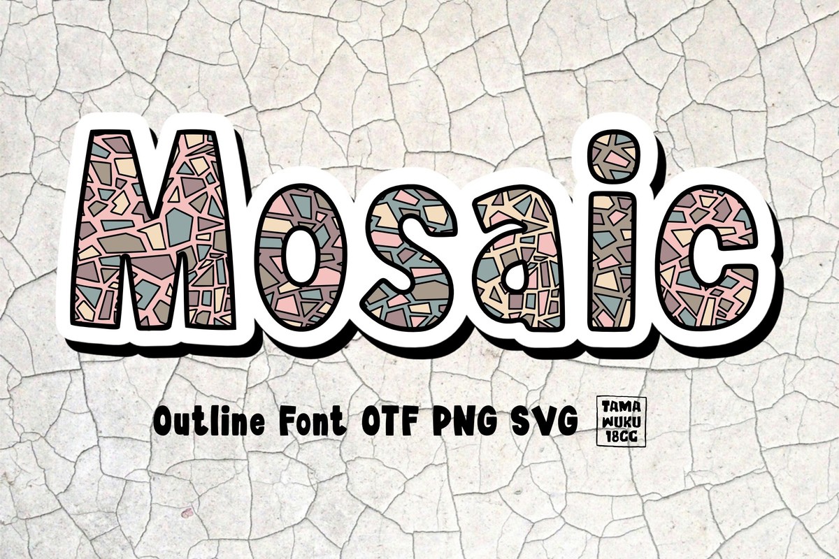 Beispiel einer Mosaic Tamawuku 18CC Regular-Schriftart