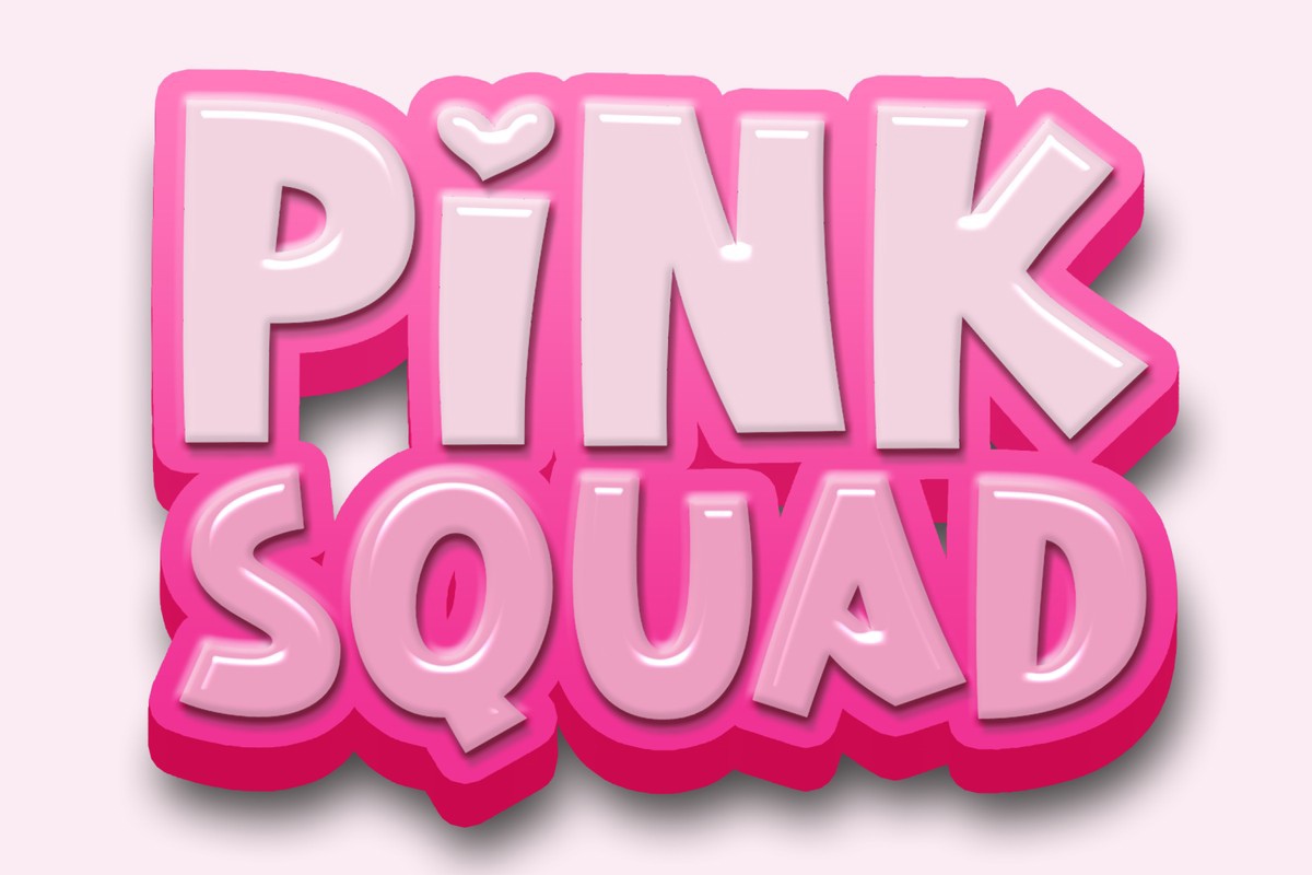 Beispiel einer Pink Squad-Schriftart