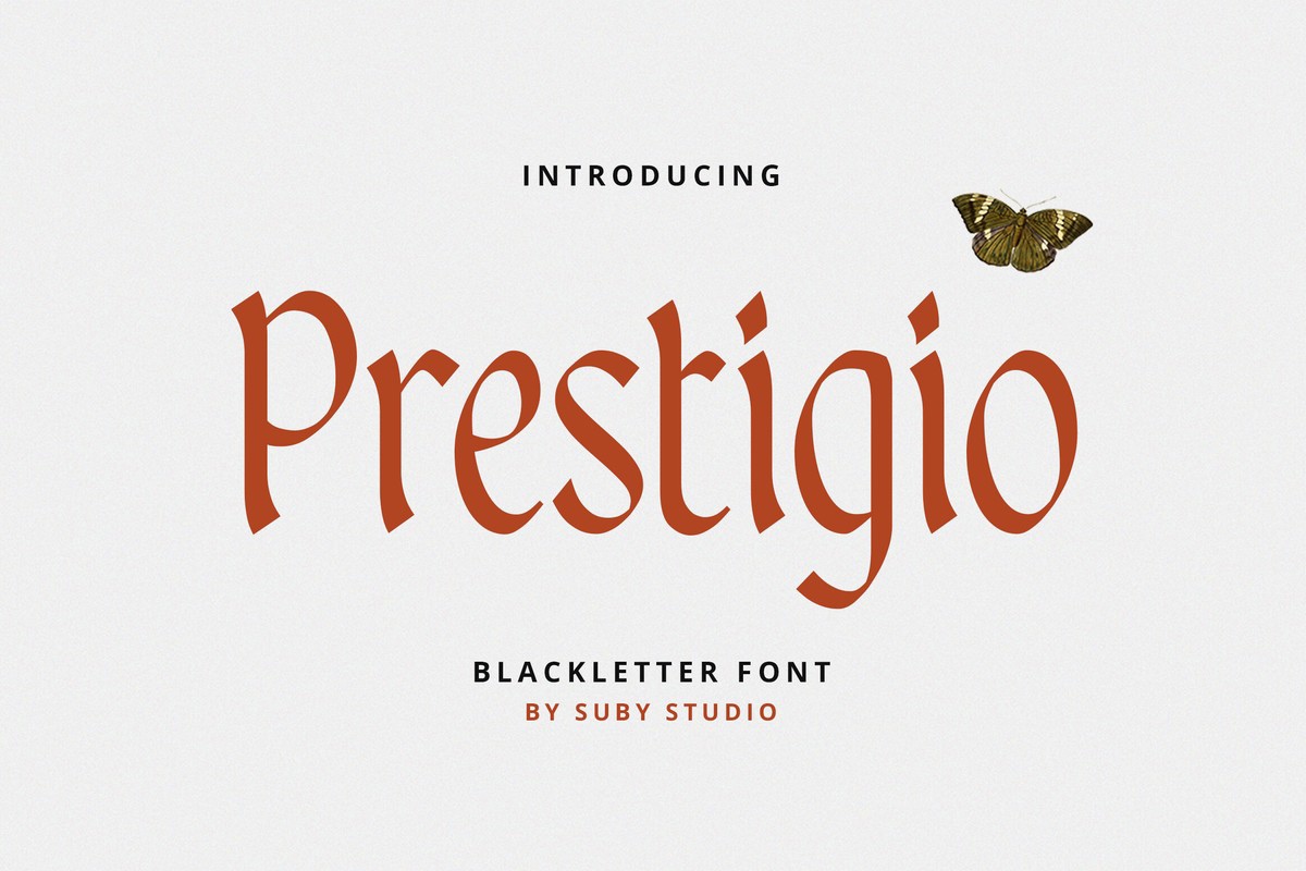 Beispiel einer Prestigio Regular-Schriftart