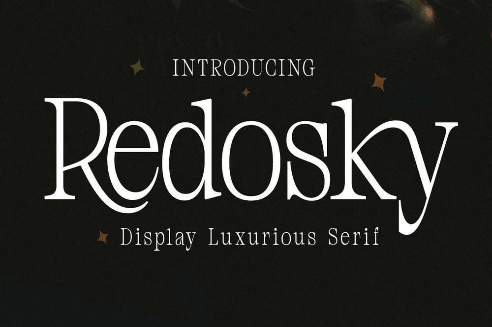 Beispiel einer Redosky Regular-Schriftart