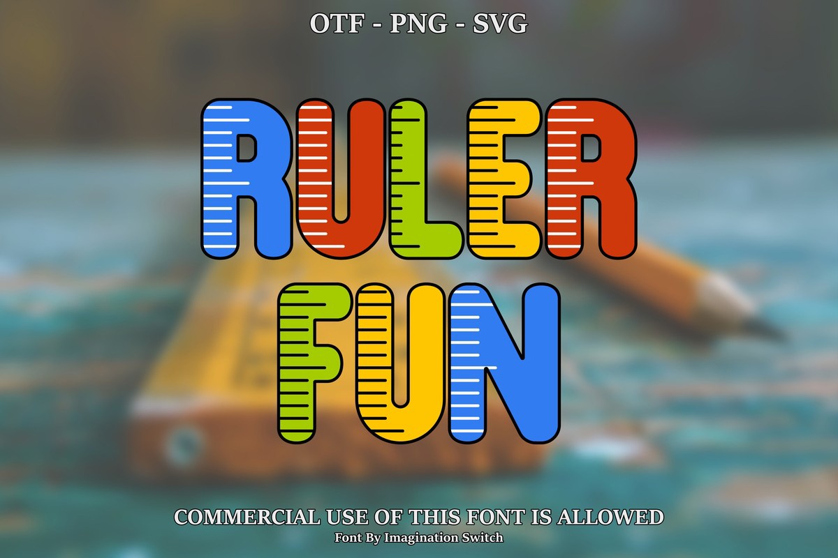 Beispiel einer Ruler Fun 3-Schriftart