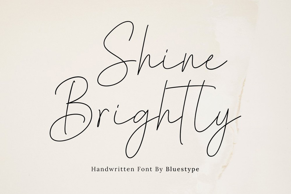 Beispiel einer Shine Brightly-Schriftart