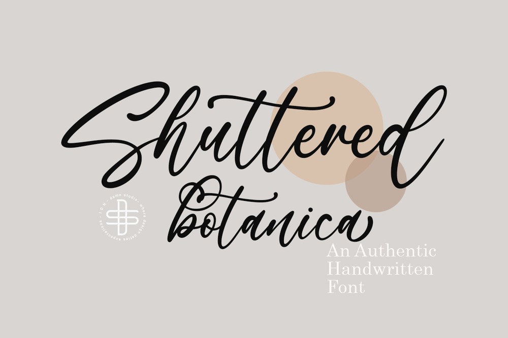 Beispiel einer Shuttered Botanica-Schriftart