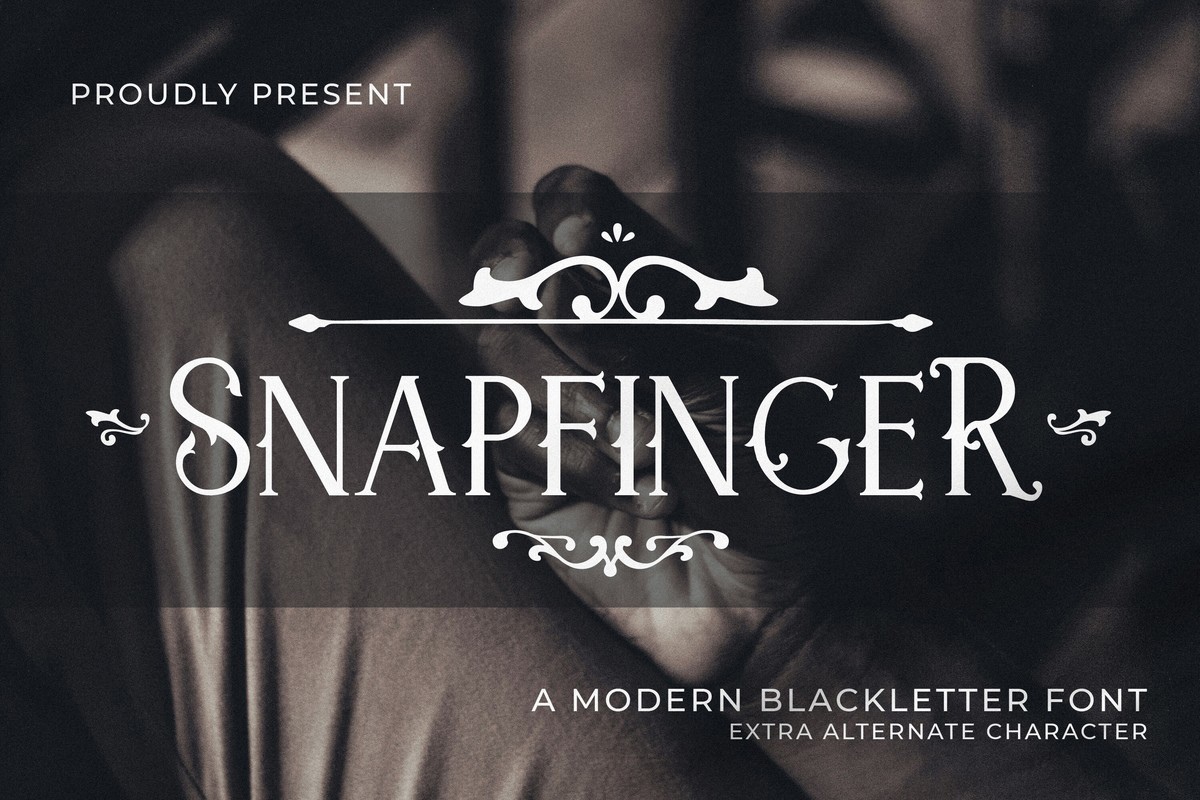 Beispiel einer Snapfinger-Schriftart