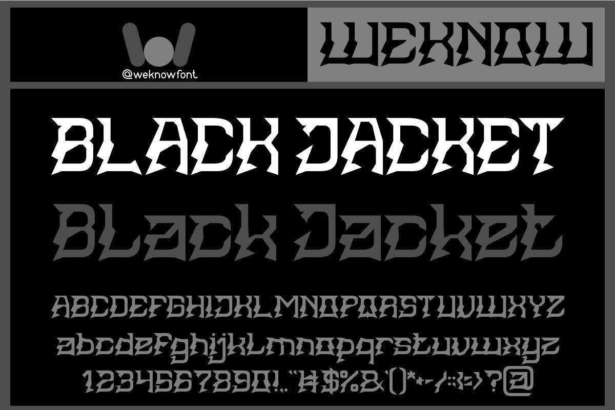 Beispiel einer Black Jacket Italic-Schriftart