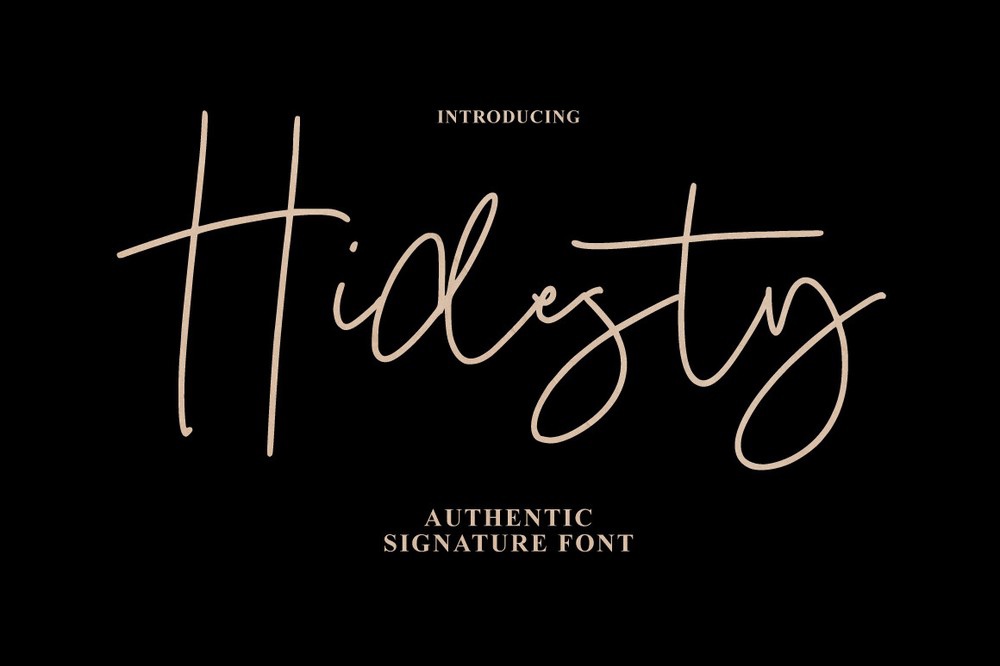 Beispiel einer Hidesty Signature-Schriftart