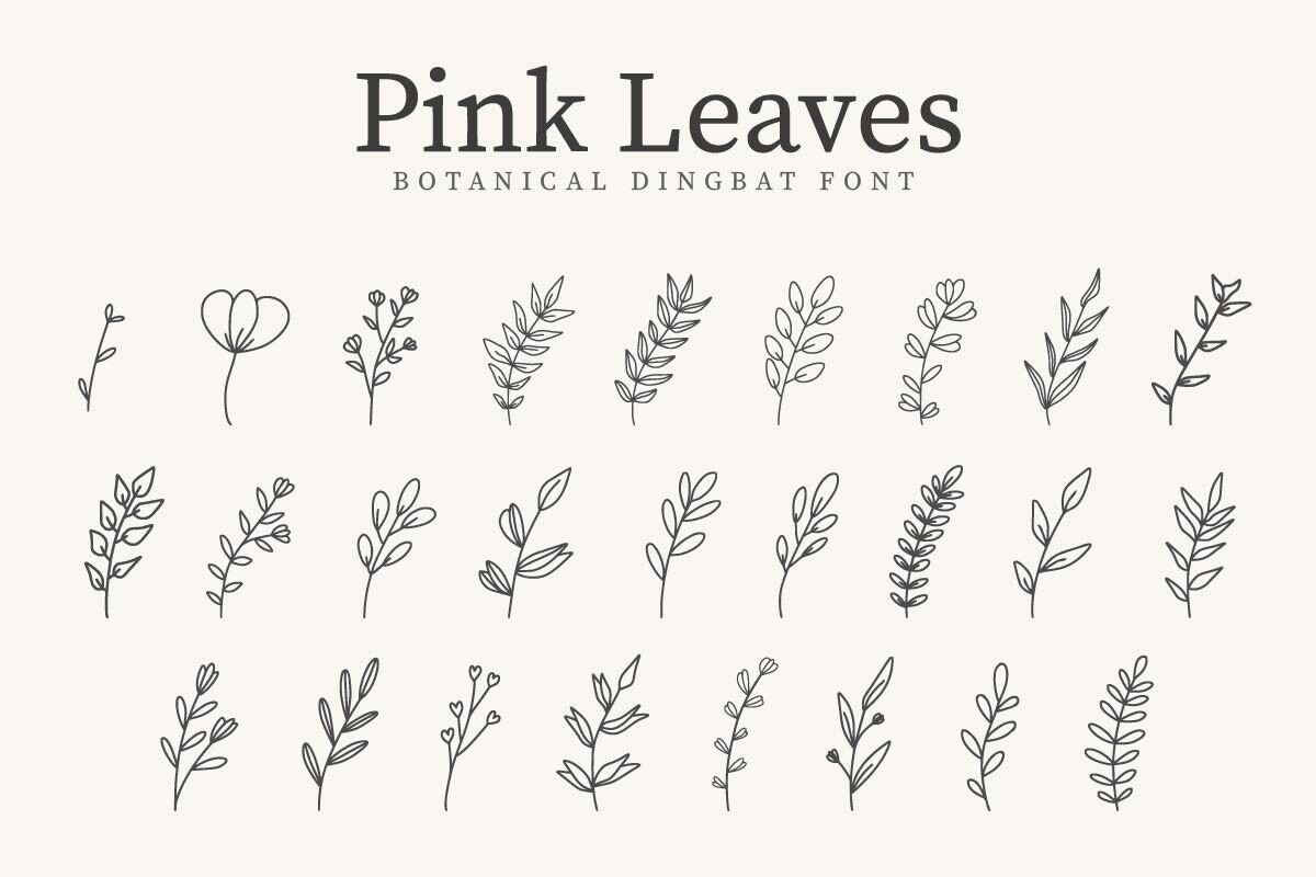 Beispiel einer Pink Leaves Regular-Schriftart