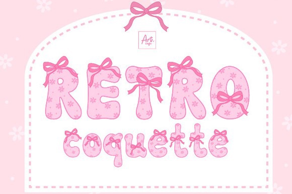 Beispiel einer Retro Coquette-Schriftart