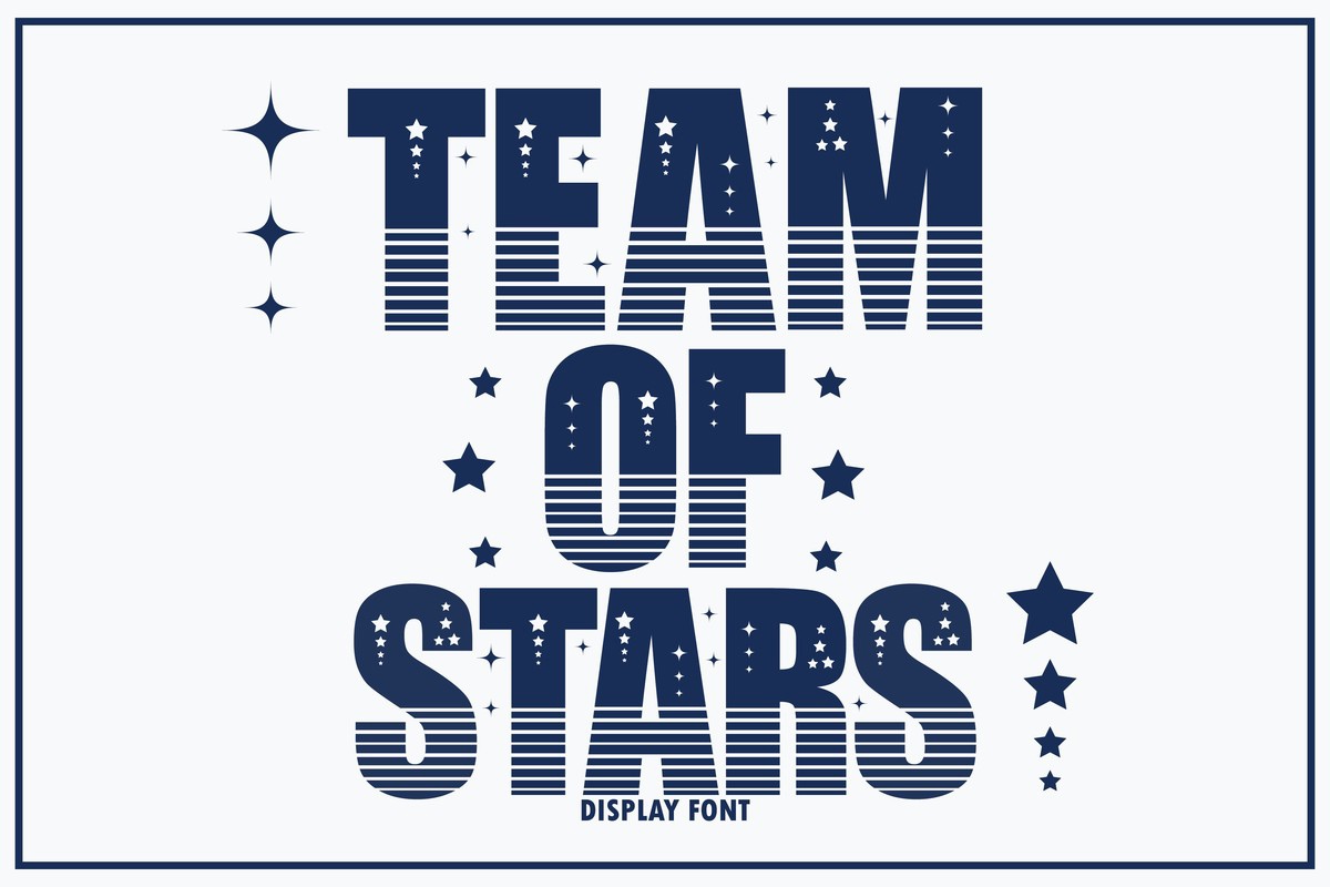 Beispiel einer Team of Stars-Schriftart