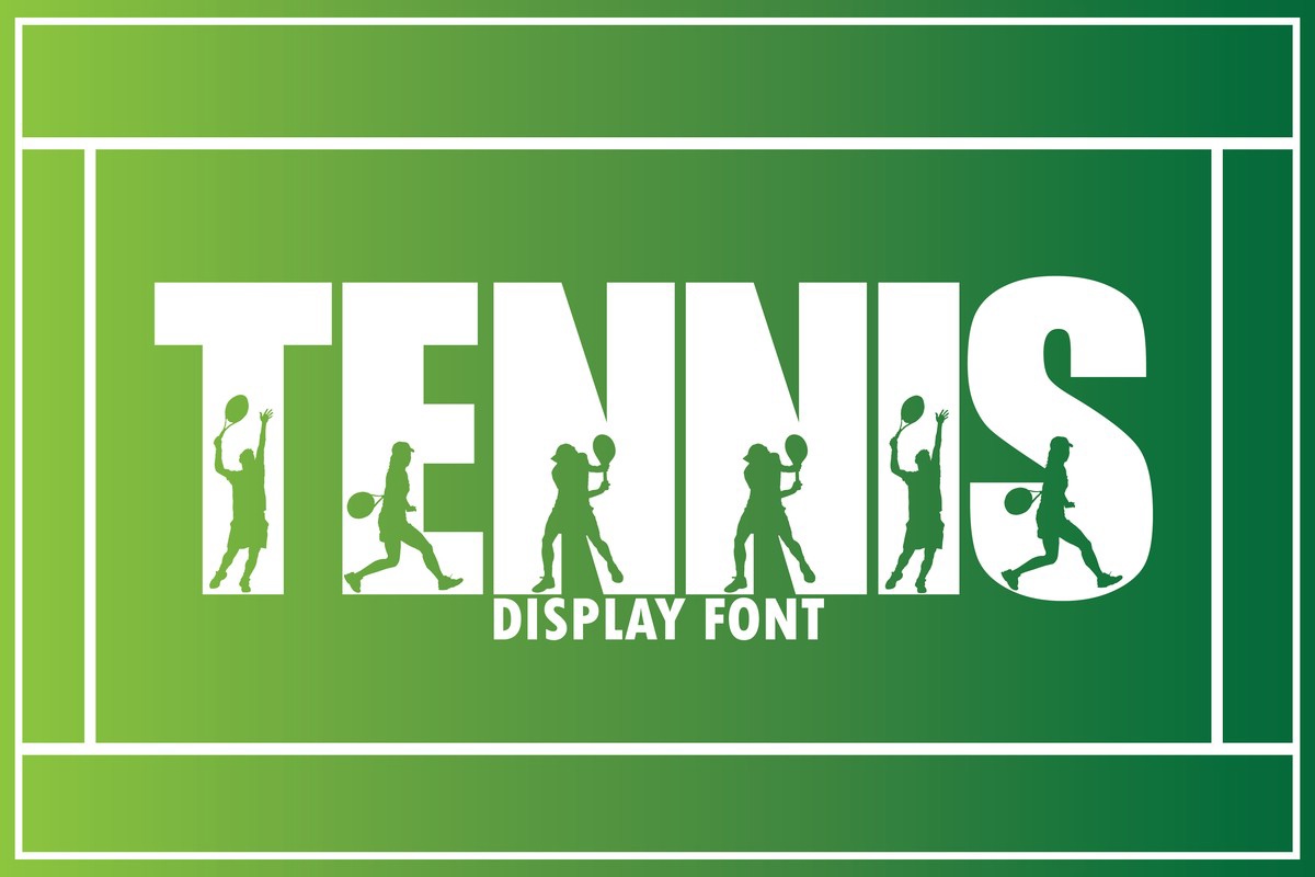 Beispiel einer Tennis-Schriftart