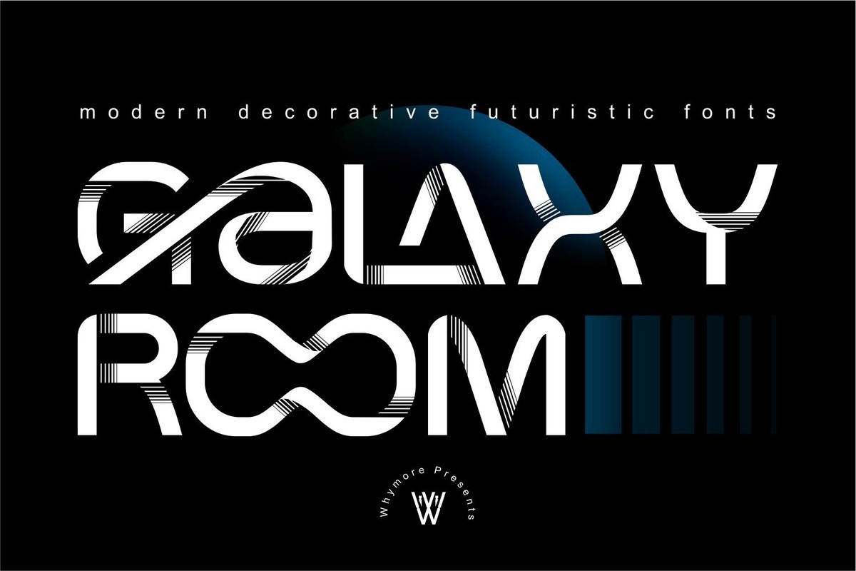 Beispiel einer Galaxy Room Italic-Schriftart