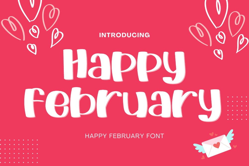 Beispiel einer Happy February-Schriftart