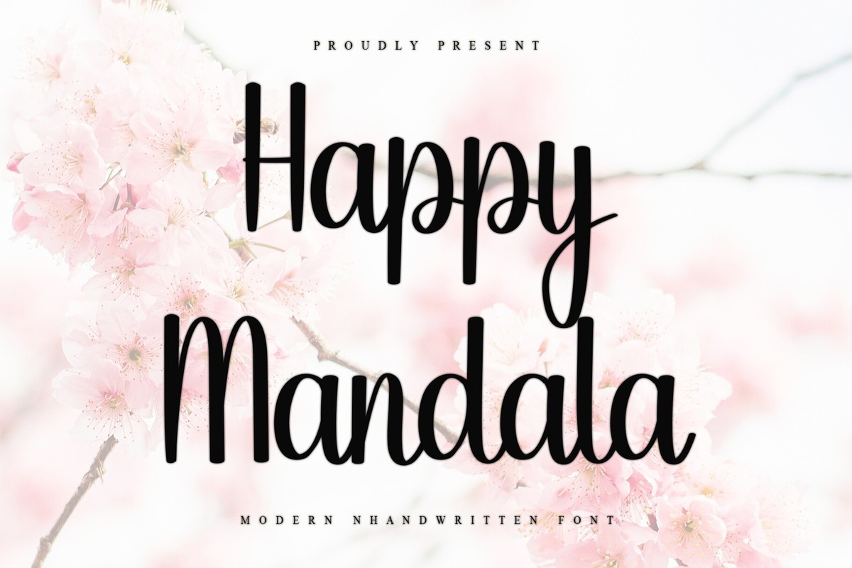 Beispiel einer Happy Mandala Regular-Schriftart