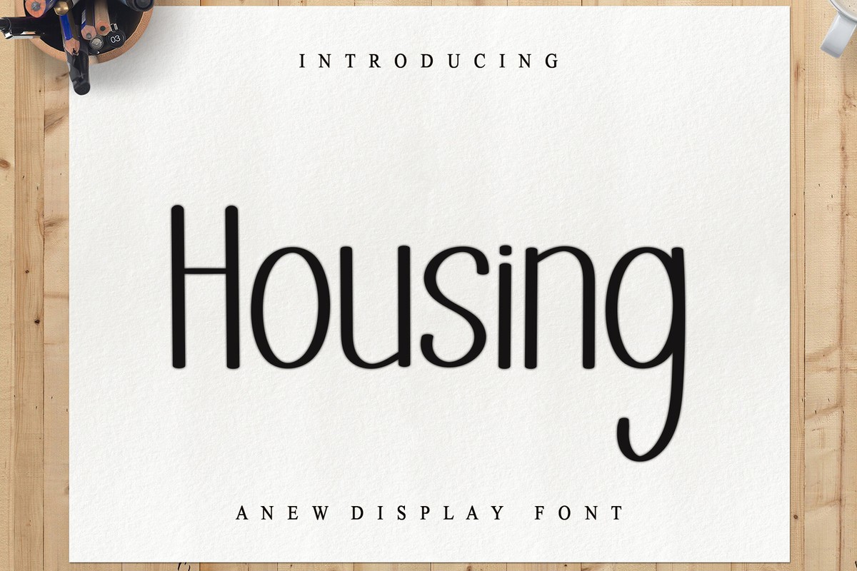 Beispiel einer Housing Regular-Schriftart