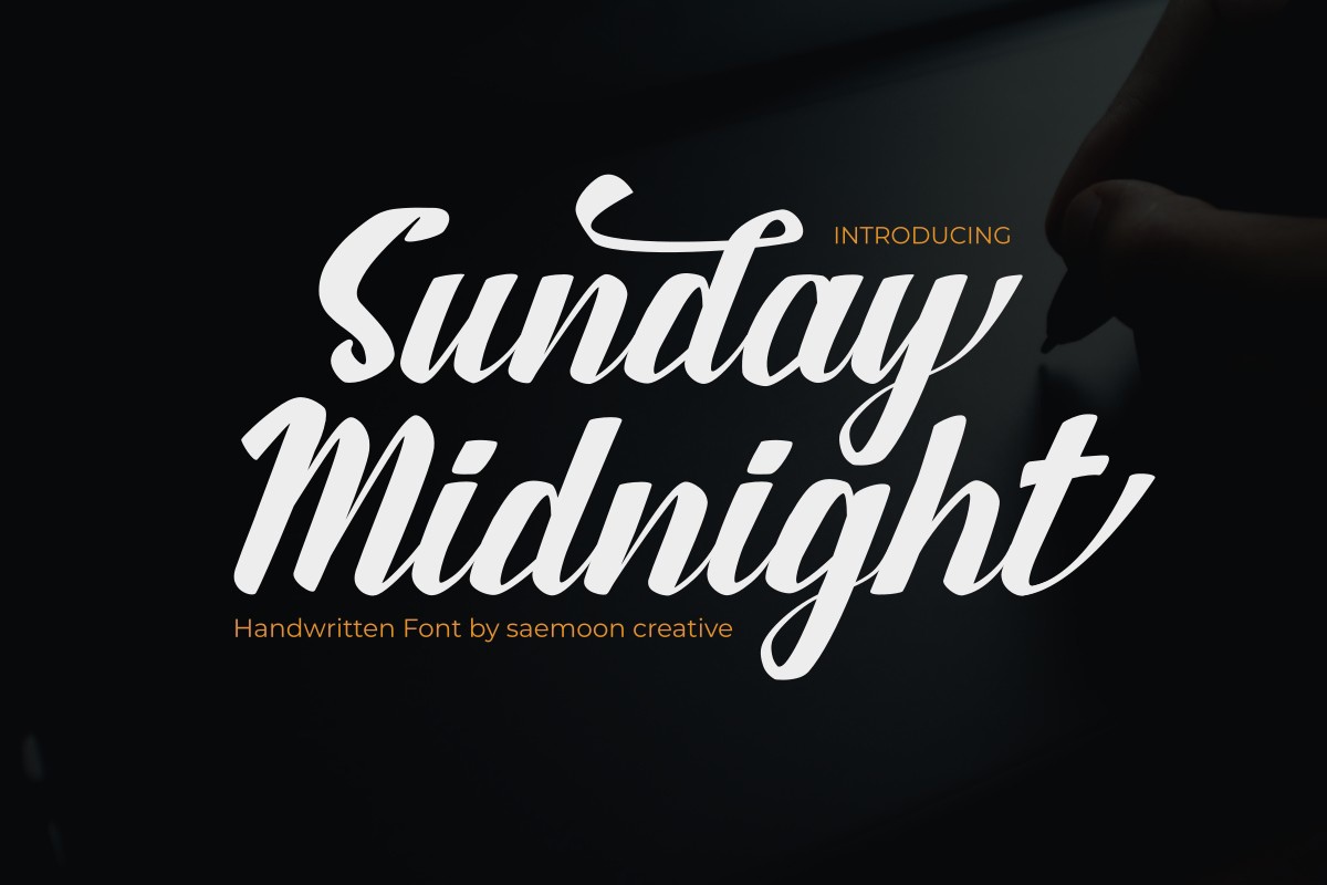 Beispiel einer Sunday Midnight-Schriftart