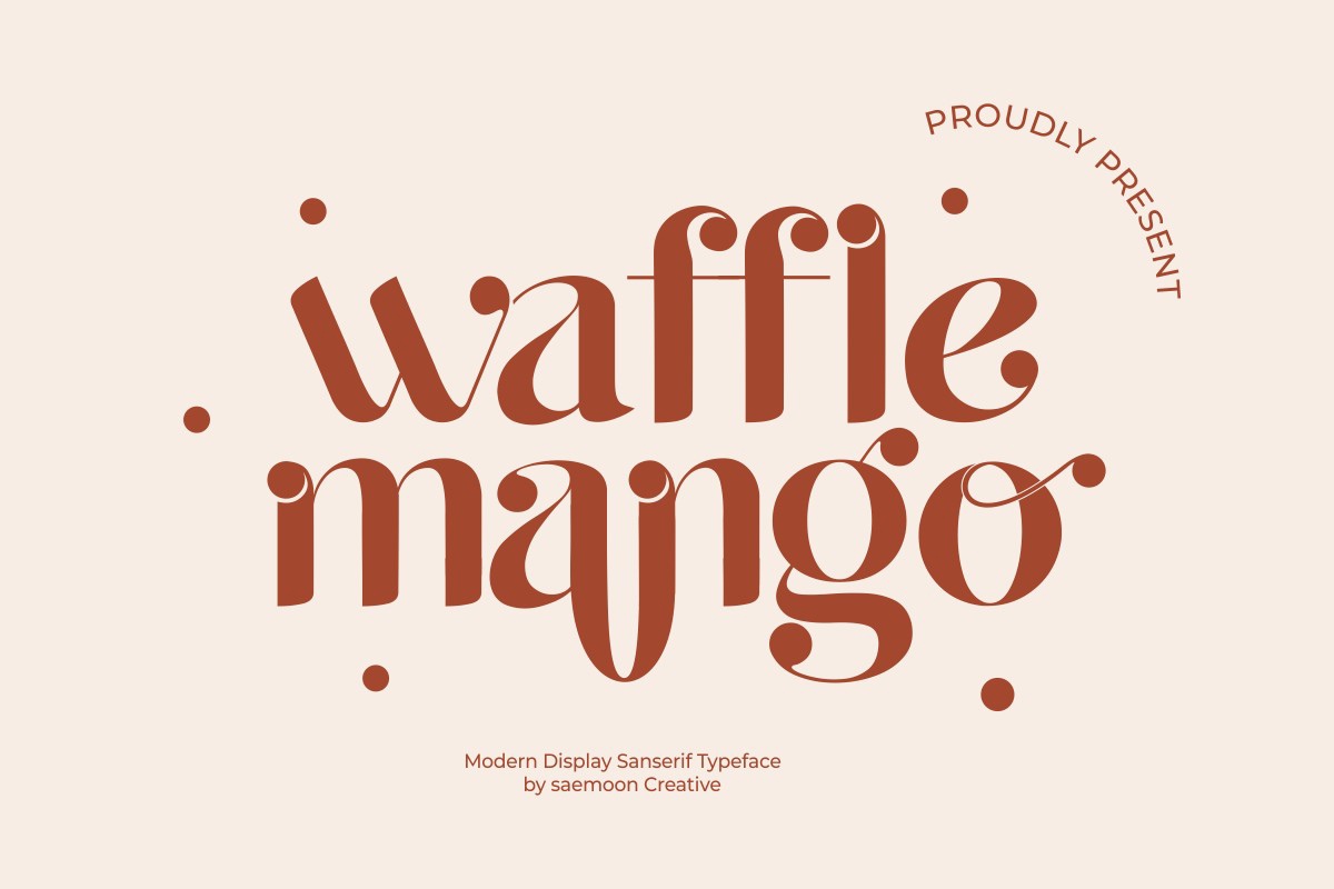 Beispiel einer Waffle Mango-Schriftart