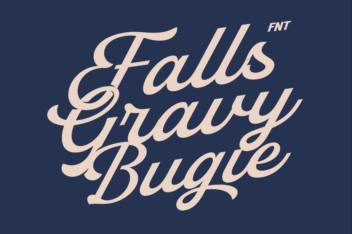 Beispiel einer Falls Gravy Bugies-Schriftart