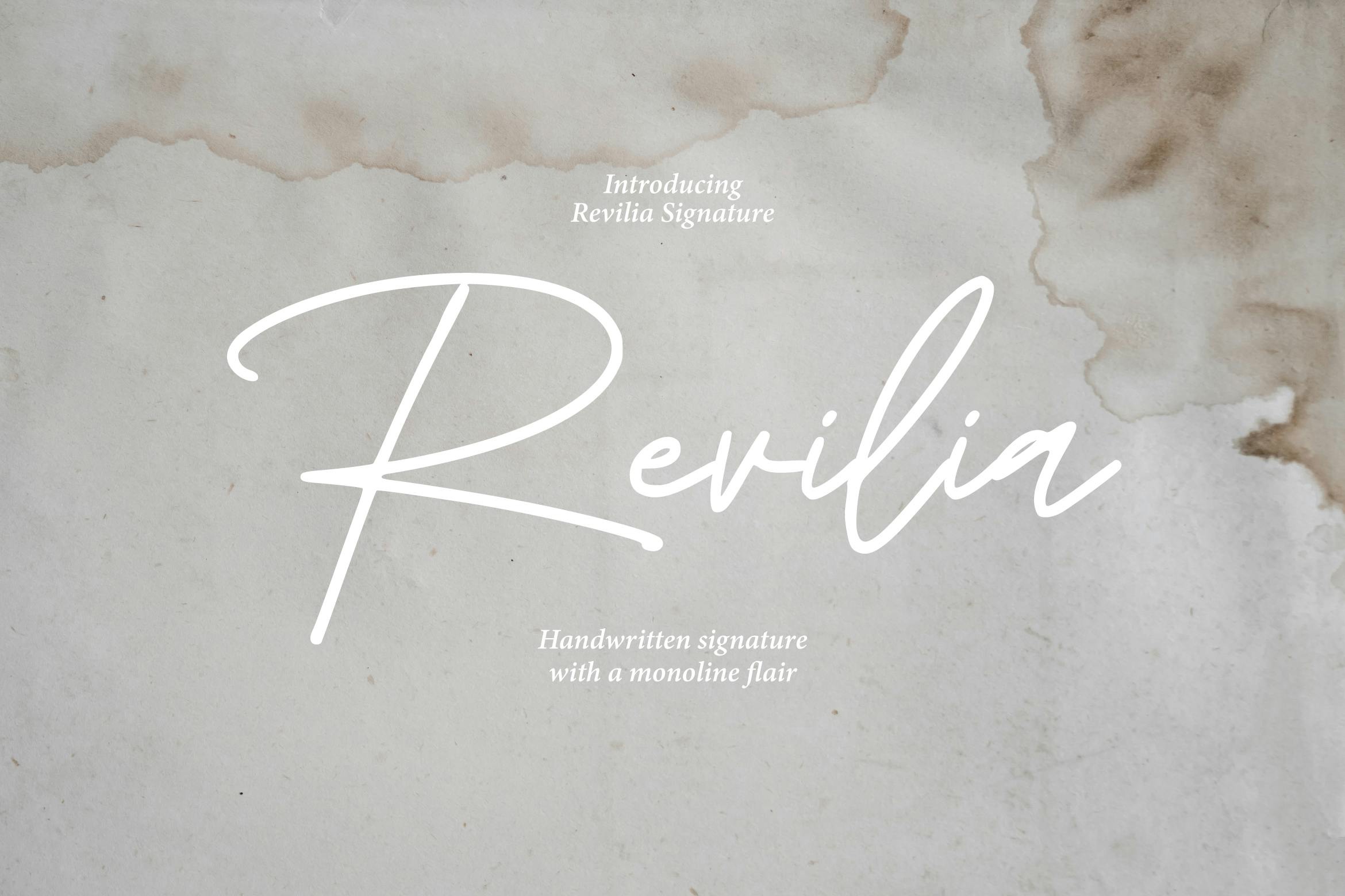 Beispiel einer Revilia Signature Regular-Schriftart