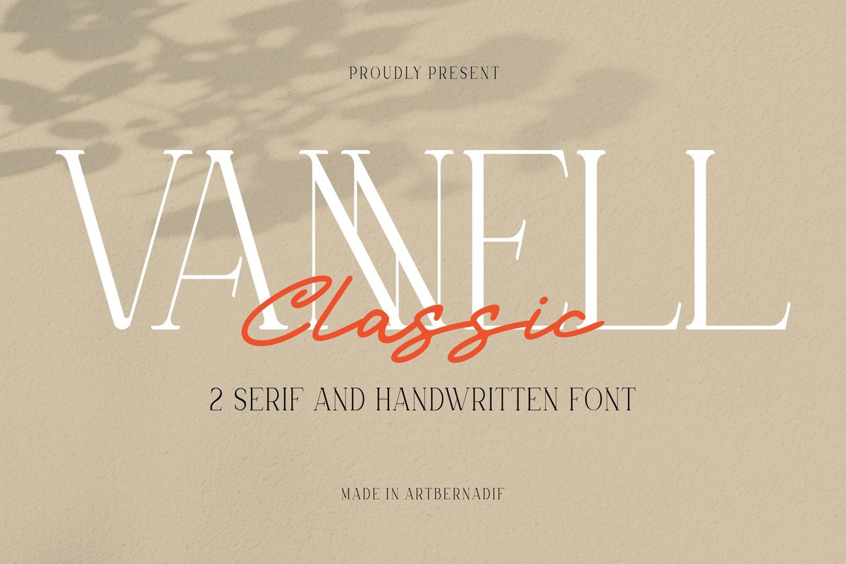 Beispiel einer Vannell Classic Regular-Schriftart