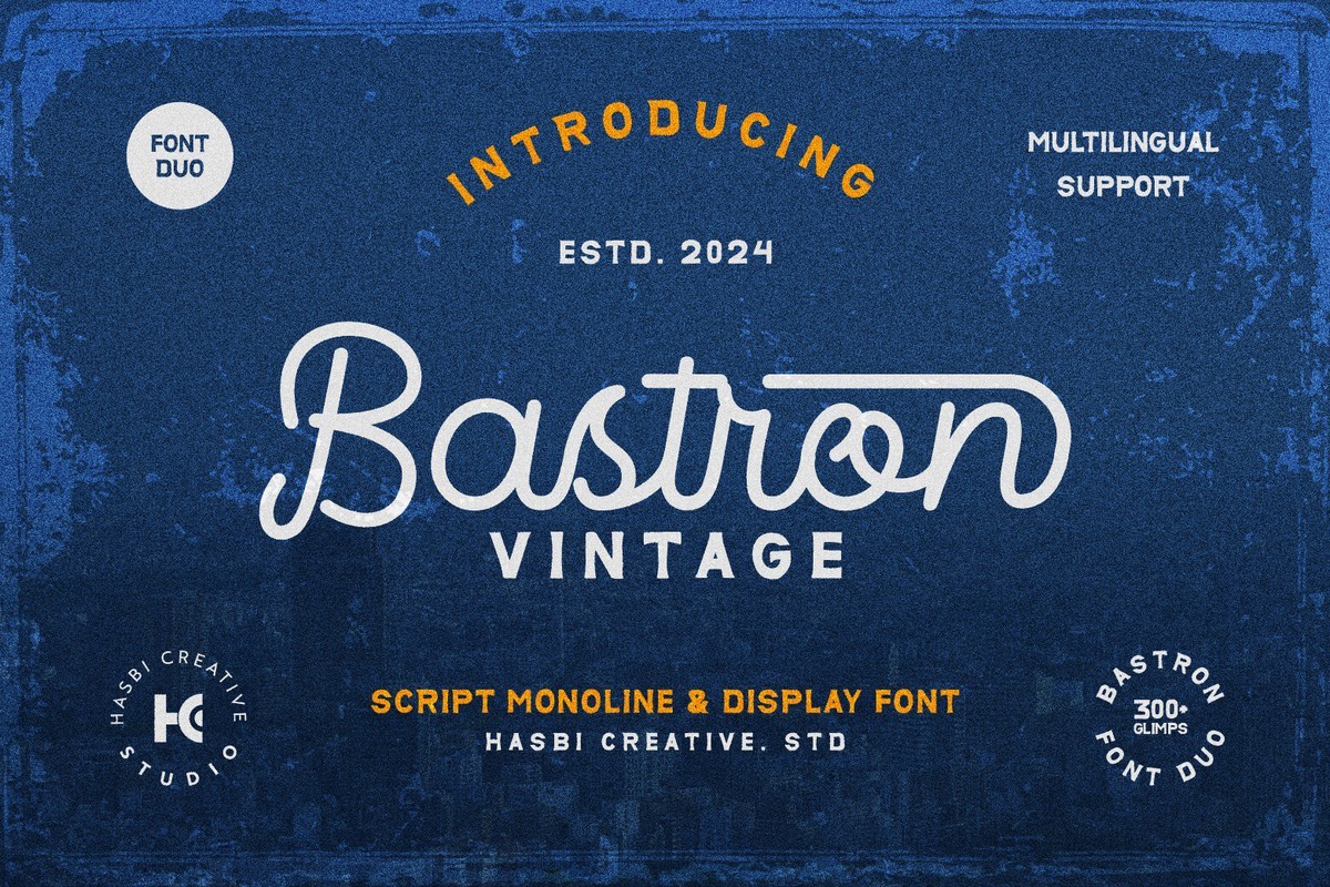 Beispiel einer Bastron Vintage Rounded-Schriftart