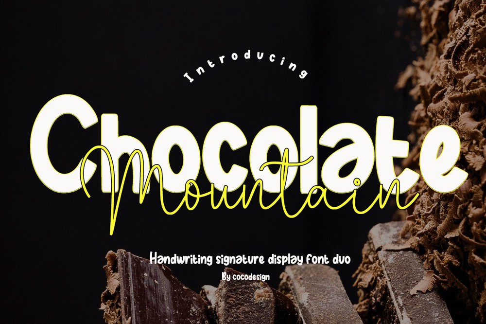 Beispiel einer Chocolate Mountain Regular-Schriftart