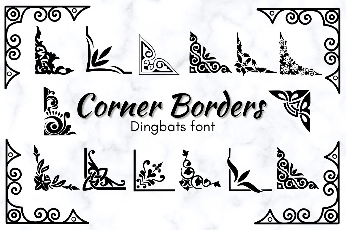 Beispiel einer Corner Borders-Schriftart