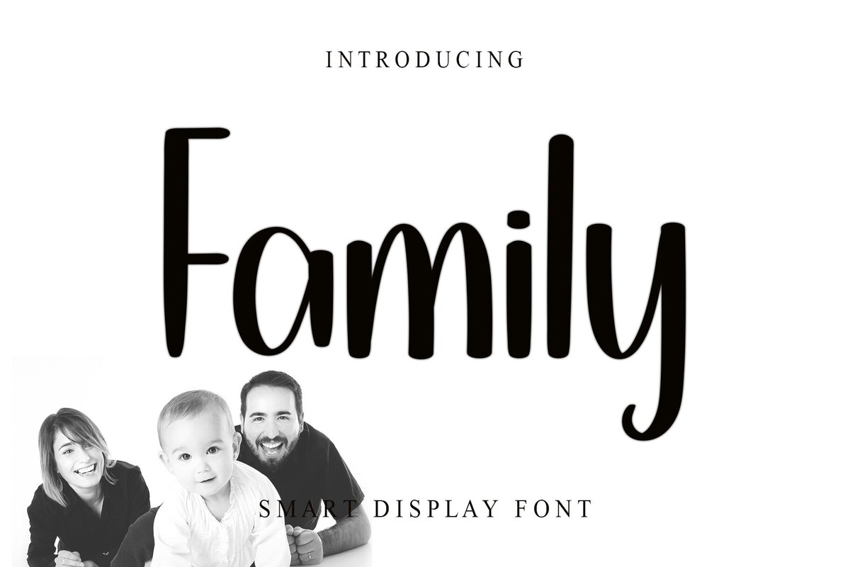 Beispiel einer Famil Regular-Schriftart