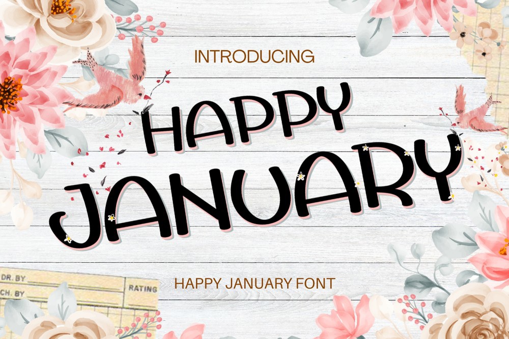 Beispiel einer Happy January Regular-Schriftart