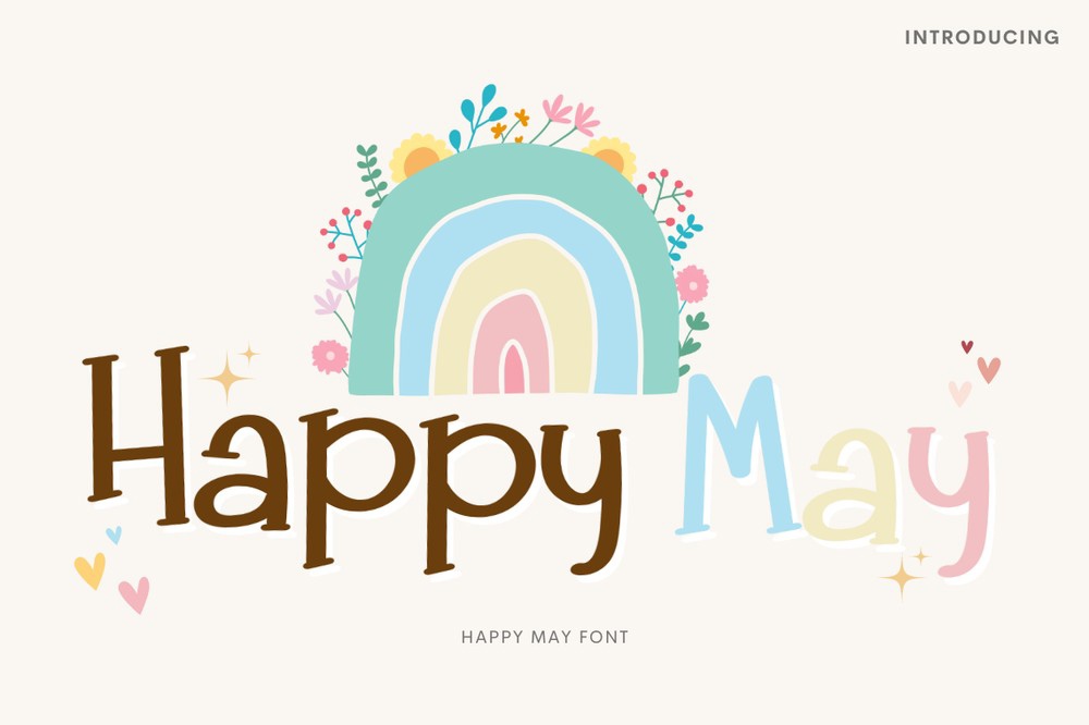 Beispiel einer Happy May-Schriftart