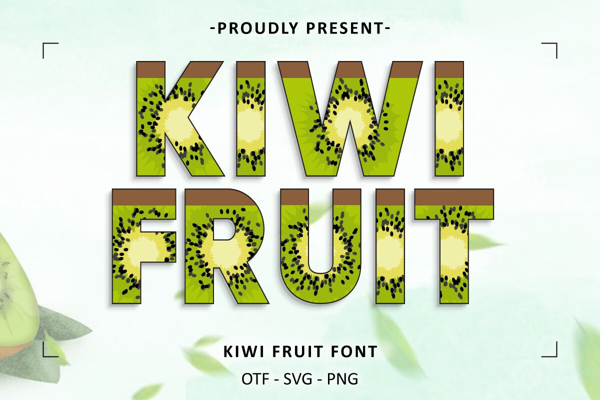 Beispiel einer Kiwi Fruit Regular-Schriftart