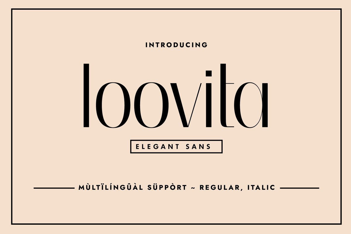 Beispiel einer Loovita Italic-Schriftart