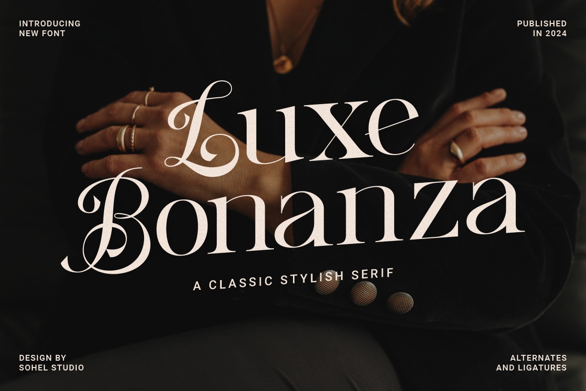 Beispiel einer Luxe Bonanza Regular-Schriftart