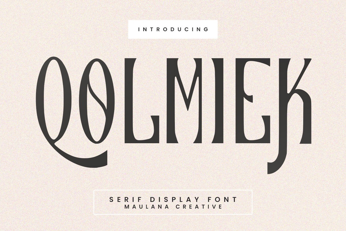 Beispiel einer Qolmiek Regular-Schriftart