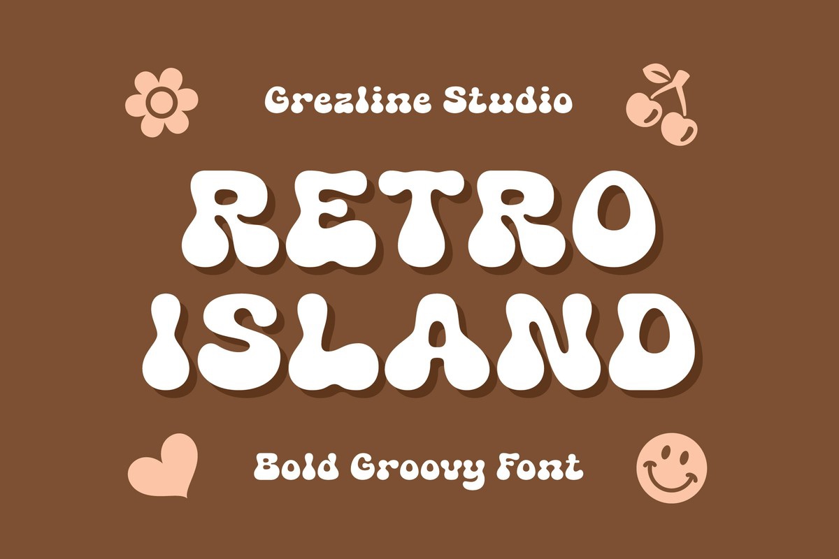 Beispiel einer Retro Island Regular-Schriftart